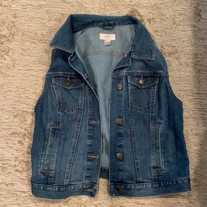Ann Taylor Jean Sleeveless Jacket